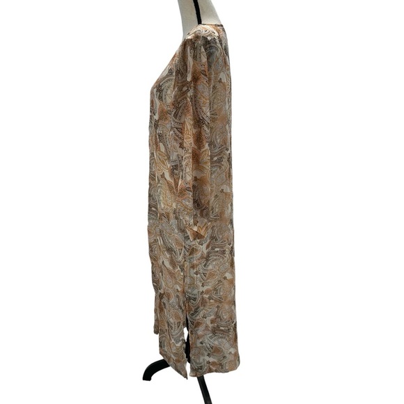 Jessica Simpson Wild Paisley Gardenia Swimsuit Coverup - Brown Tan - size Large - Picture 4 of 9